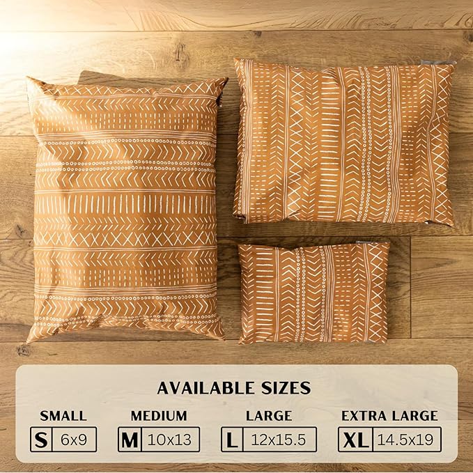 Poly Mailers 10x13 Inch 500 Pack Medium Shipping Bags Strong Thick Mailing Envelopes | Self Sealing Adhesive | Waterproof & Tear Resistant | Small Business Packaging for Clothing - Boho Brown