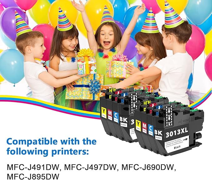 LC3013XL Compatible Ink Cartridges Replacement for Brother LC3013 LC3011 XL LC3013XL for Brother MFC-J497DW MFC-J895DW MFC-J491DW MFC-J690DW Ink (2 Black, 2 Cyan, 2 Magenta, 2 Yellow)