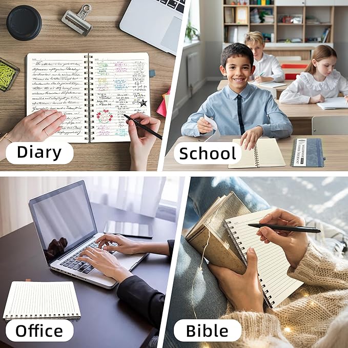 Lined Spiral Journal Notebook for Women & Men, College Ruled Hardcover Notebook for Work & Note Taking, Journals for Writing, 100 GSM, Business, School, 140 Pages, A5(5.8"x8.5") - Purple