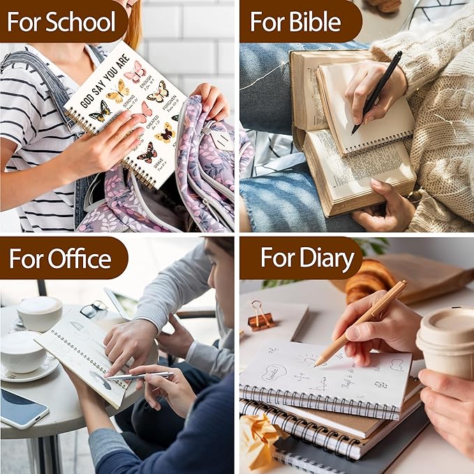 Butterfly Bible Notebook Journal - Christian Spiral Notebook, Bible Notebooks for Note Taking, God Say You are Butterfly Notebooks Gifts for Women, Christian School Office Supplies, 6x8.2In