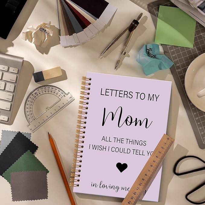 Memorial Gifts for Loss of Mom Grief Notebook Journal, Letters to My Mom in Heaven Journal, Sympathy Notebooks Gifts for Loss of Mom Women, In Loving Memory Sympathy Gifts, 6x8.2(Purple)