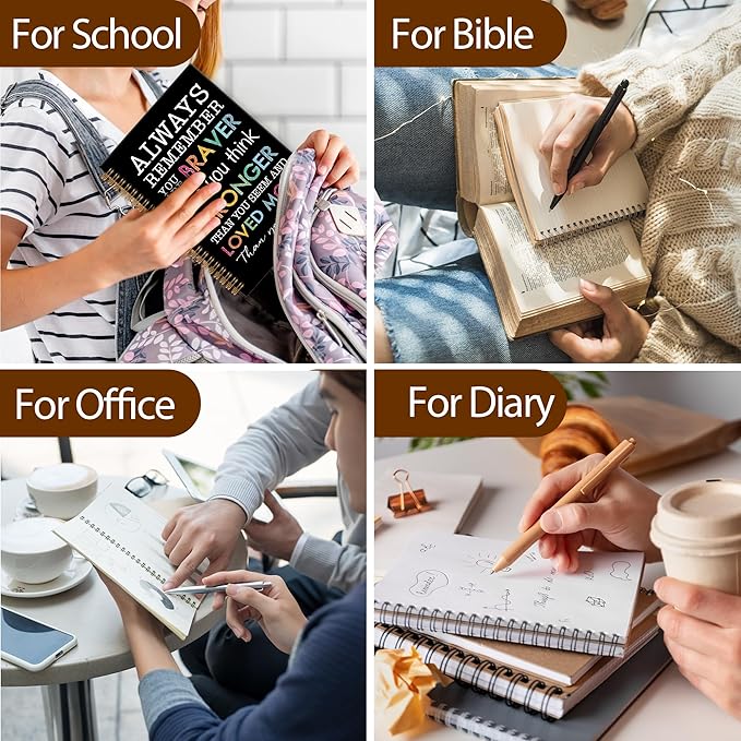 Inspirational Motivational Notebook Journal, Inspirational Gifts Spiral Notebook, You are Brave Motivational Notebooks Gifts for Women, Positive Gifts School Office Supplies, 6x8.2In(Black)