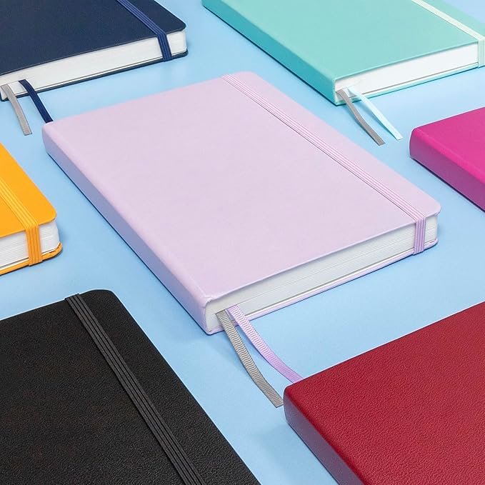 PAPERAGE Lined Journal Notebook, (Burgundy), 252 Pages, Medium 5.6 in x 8 in - 100 GSM Thick Paper – Hardcover Journaling Notebook for Work, School & Note Taking