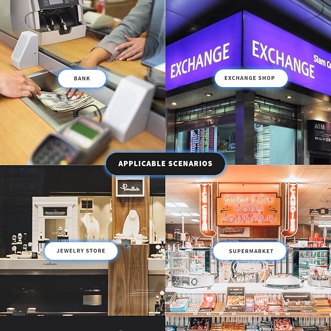 NUCOUN VC-7 Bank Grade Money Counter Machine Mixed Denomination,Value Counting,Mulit Currency,Printer Enabled,Serial Number,Cash Bill Counter 2CIS/UV/IR/MG/MT Counterfeit Detection, Cash Counter