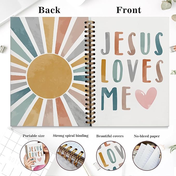 Bible Notebook, A5 Spiral Christian Journal with Floral Pink Butterfly Notebook, Bible Verse-God Says You Are, Inspirational Notebooks for Women, Bible Study, Gift for Birthday Christmas