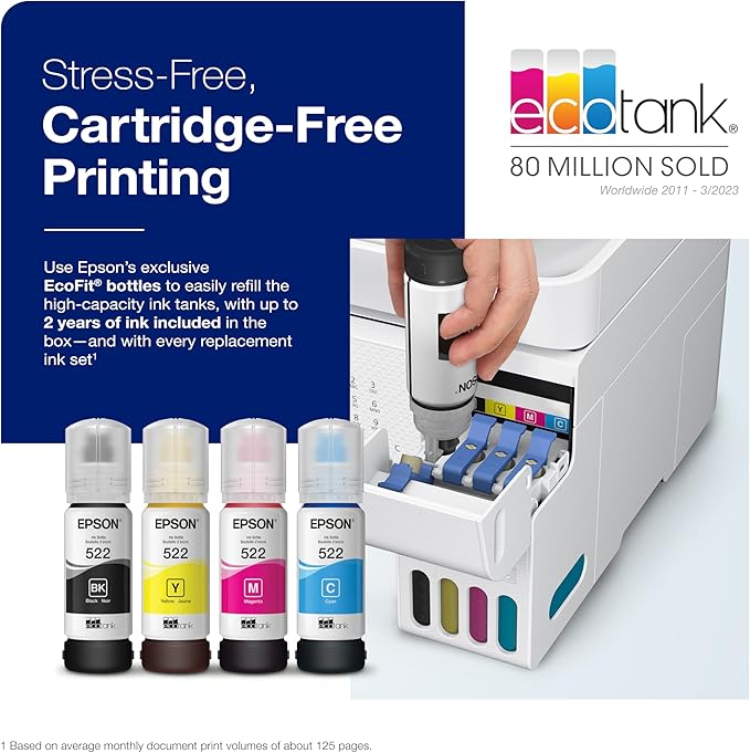 Epson EcoTank ET-2800 Wireless Color All-in-One Cartridge-Free Supertank Printer & EcoTank ET-4800 Wireless All-in-One Cartridge-Free Supertank Printer