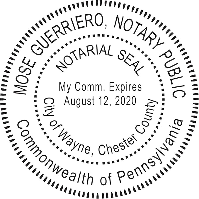 MaxMark Round Notary Pre-Inked Stamp for State of Pennsylvania