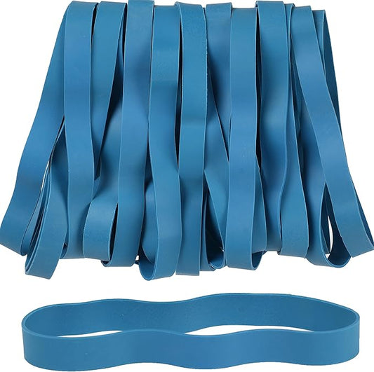 Rubber Bands Size#107 Heavy Duty Big Wide rubber band 30PCS Elastic Bands for Office Supply Trash Can File Folders Litter Box Rubber Bands (Blue)