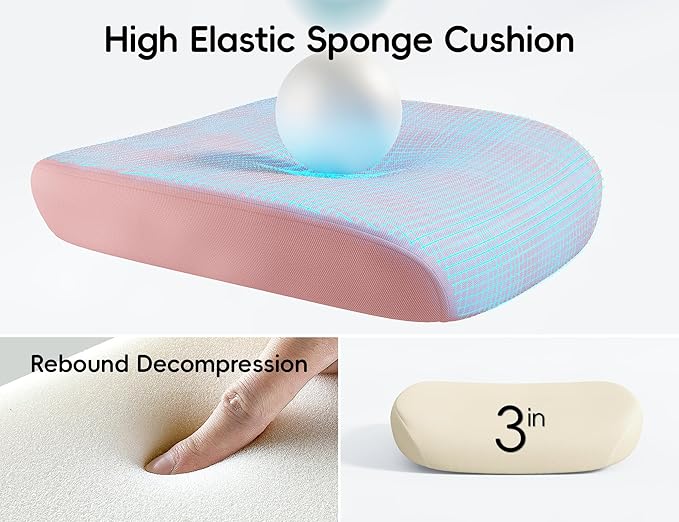 TRALT Office Chair - Ergonomic Office Chair with Back Support, Computer Chair - Home Office Desk Chairs, 330lbs Wide Seat Big and Tall Office Chairs with Headrest, Comfy Desk Chairs (Pink)