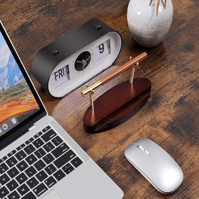 Pen Holder Desk Organizers and Accessories Desk Decor ,Exquisite Wooden Pen Holder ,with a Cool Pen and Two Refills for Office and Home (Style C)