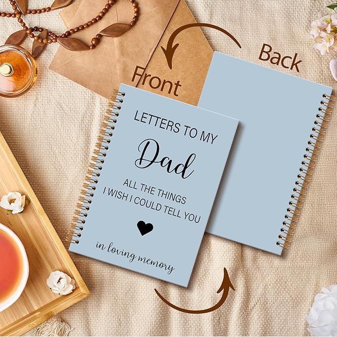Memorial Gifts for Loss of Dad Grief Notebook Journal, Letters to My Dad in Heaven Journal, Sympathy Notebooks Gifts for Loss of Dad Father, In Loving Memory Sympathy Gifts, 6x8.2In(Blue)