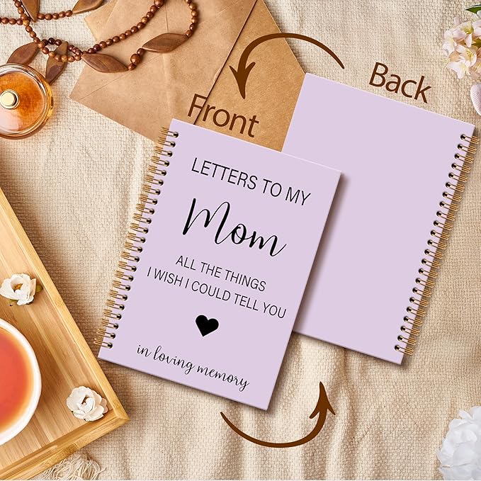 Memorial Gifts for Loss of Mom Grief Notebook Journal, Letters to My Mom in Heaven Journal, Sympathy Notebooks Gifts for Loss of Mom Women, In Loving Memory Sympathy Gifts, 6x8.2(Purple)
