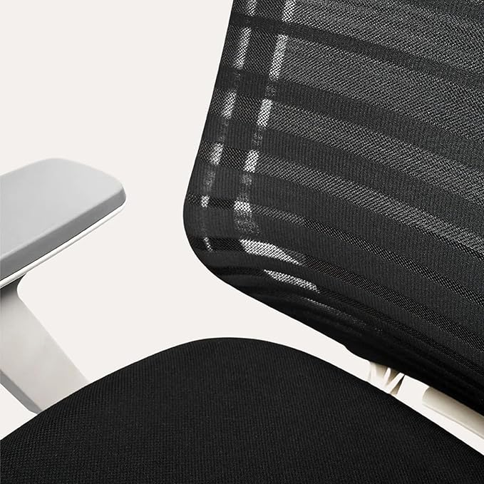 Branch Ergonomic Chair - A Versatile Desk Chair with Adjustable Lumbar Support, Breathable Mesh Backrest, and Smooth Wheels - Experience Optimal Comfort and Support - Sand - White