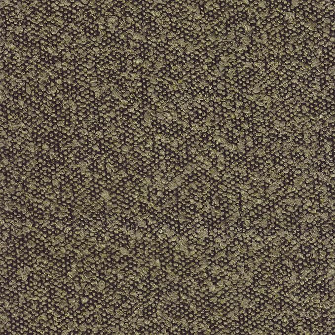 HomePop Upholstered Round Ottoman Home Décor|Foot Rest Ottoman - Dark Brown Boucle