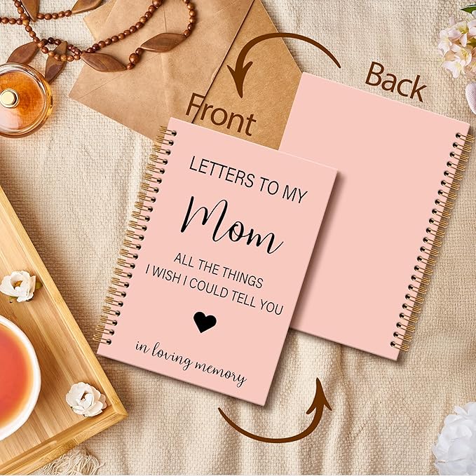 Memorial Gifts for Loss of Mom Grief Notebook Journal, Letters to My Mom in Heaven Journal, Sympathy Notebooks Gifts for Loss of Mom Women, In Loving Memory Sympathy Gifts, 6x8.2In(Pink)