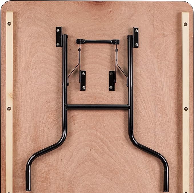 Flash Furniture Fielder 6' Rectangular All-Occasion Wood Folding Event Table, Foldable Portable Banquet Table with Wooden Top, Natural/Black