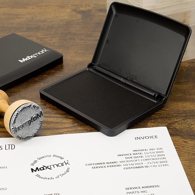 MaxMark Large Brown Stamp Pad - 2-3/4" by 4-1/4" - Premium Quality Felt Pad