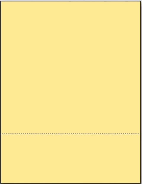 Limited Papers (TM) 8.5x11 Perforated Paper, 20/50 Pound, 75 GSM, Variety of Perforation Sizes and Colors, for Forms, Tickets, Postcards, Business Cards. (Buff, 2 up – 3.5” from bottom)