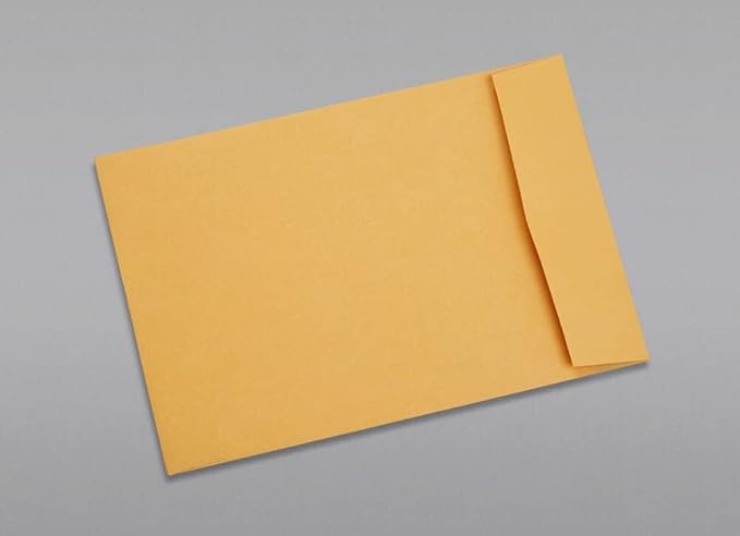 Limited Papers (TM) Booklet Envelopes, (Open Side) Brown Kraft, Gummed Seal, 28 Pound, Heavyweight, For Mailing And More. (500, 6.5 x 9.5)