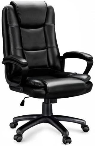 OFIKA Home Office Chair, 400LBS Big and Tall Computer Chair Heavy Duty Design, Ergonomic High Back Cushion Lumbar Back Support, Adjustable Executive Leather with Armrest