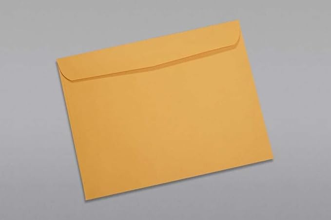 Limited Papers (TM) Booklet Envelopes, (Open Side) Brown Kraft, Gummed Seal, 28 Pound, Heavyweight, For Mailing And More. (250, 10 x 13)