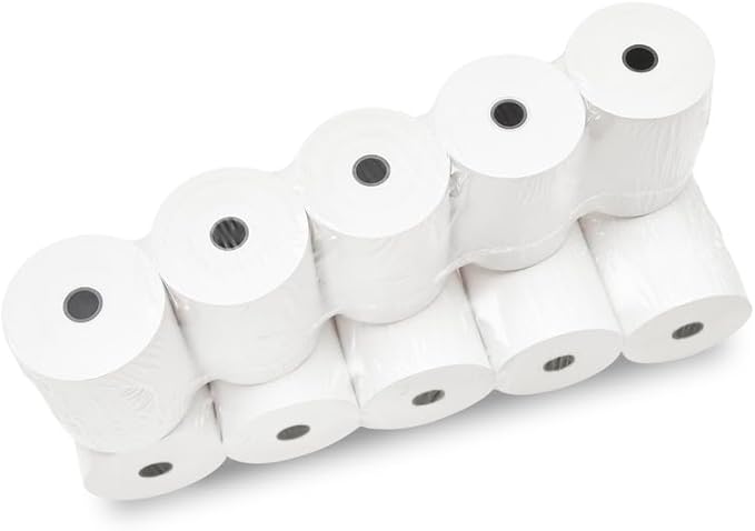 (50) 3 1/8 x 230 Thermal Paper Receipt Rolls 3.125 x 230 ft, POS/Cash Register Paper, TM-T88 T20 T90 Bixolon SRP-350 370, BPA Free, 50 Rolls, 48 GSM