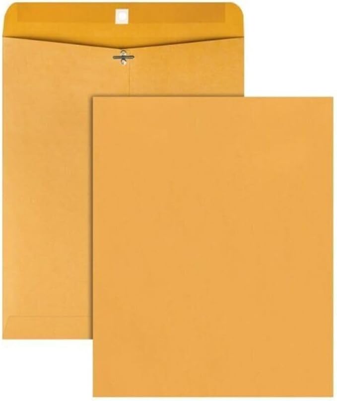 Catalog Envelopes (Open End), Brown Kraft, 28 Pound. 500 Per Pack. (Clasp, 12"x15.5)