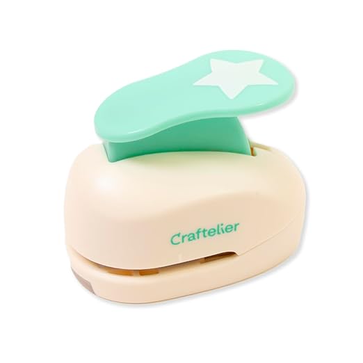Craftelier - 1 Inch Star Hole Punch with Lever Press – Star Hole Puncher for Paper Crafts | Punch for Scrapbooking, DIY Cards & Journals | Hole Punch Shapes for Paper & Cardstock.