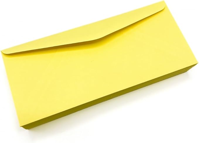 Limited Papers (TM) No. 10 Regular Standard Mailing Envelope - Pastel - Soft - 24 Pound (4.8 inch x 9.5 inch) - Announcement, Invoices, Checks, Letters, Contracts, Business Envelopes (Canary, 2500)