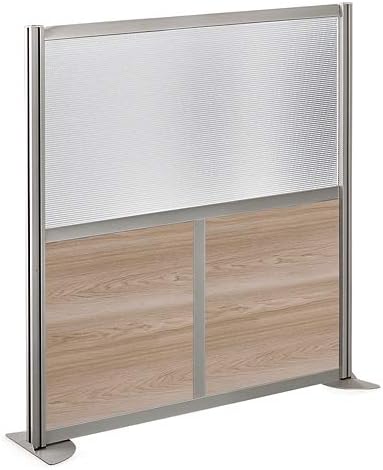 NBF Office Partitions - Cubicle Privacy Panel Wall Divider - Modern Room Separator with Quick Assembly - Indoor Laminate Free Standing Portable Room Divider Panel - 52" H x 49" W (Espresso)