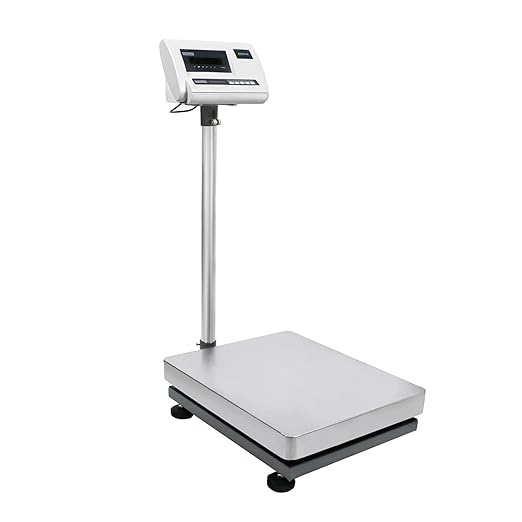 U.S. Solid Bench Scale 460 lb x 0.02 lb Stainless Steel Postal Package Shipping Scale Digital Bench Platform Balance with 16 inch x 20 inch Platform, Lb/Kg