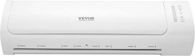 VEVOR Laminator Machine, Cold and Hot Laminator for Max A3 Paper Size, 1 min Quick Warm Thermal Laminator, 3-5 mil Thickness, Ideal for Home, Office, Business, or School Supplies, White + Grey