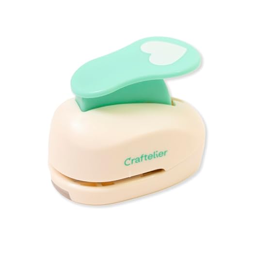 Craftelier - 1 Inch Heart Hole Punch with Lever Press | Hole Puncher for Paper Crafts | Heart Punch for Scrapbooking, DIY Cards & Journals | Hole Puncher for Paper & Cardstock.