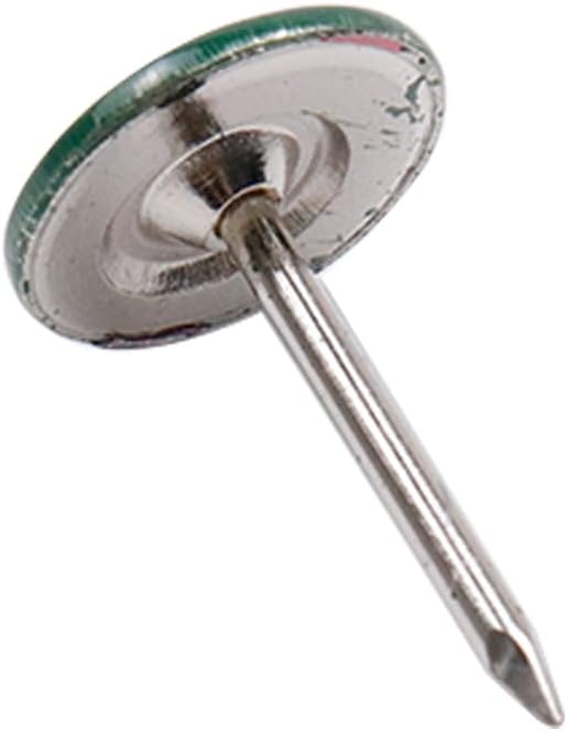 100Pcs Flat Head Upholstery Tacks Home Furniture Decor Tack Upholstery Nails Flat Push Pins Flat Thumb Tacks Green (11mmx17mm)