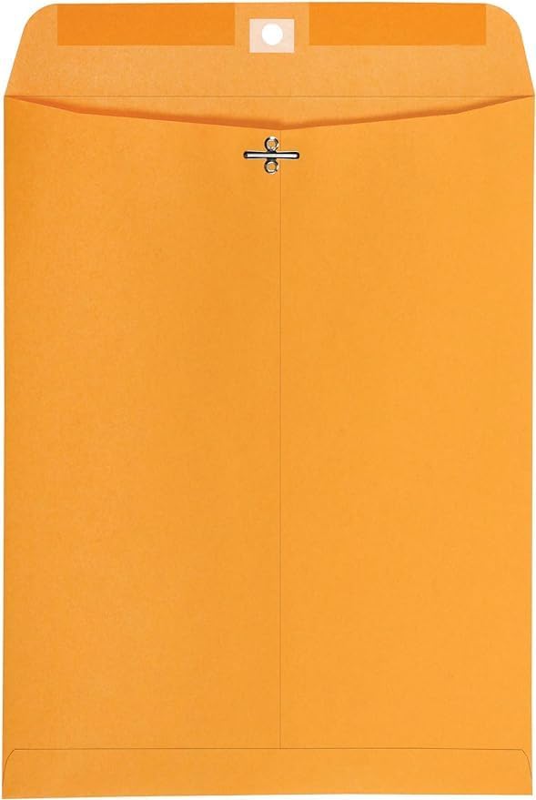 Catalog Envelopes (Open End), Brown Kraft, 28 Pound. 500 Per Pack. (Clasp, 9.5"x12.5")