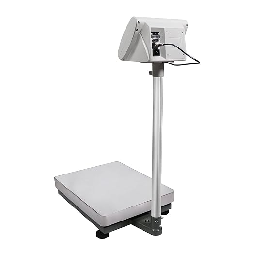 U.S. Solid Bench Scale 350 lb x 0.02 lb Stainless Steel Postal Package Shipping Scale Digital Bench Platform Balance with 16” x 20” Platform, Lb/Kg