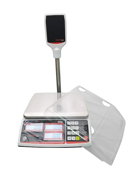 VisionTechShop TVP-30P Price Computing Scale with Pole Display, Lb/Oz/Kg, 30lb Capacity, 0.005lb Readability, NTEP Legal for Trade COC #19-038, NSF Certified