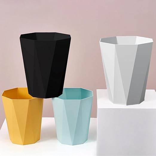 2 Pack Bathroom Trash Can 2.6 Gallon Small Garbage Can Waste Basket for Bedroom Office Dorm, Blue Black