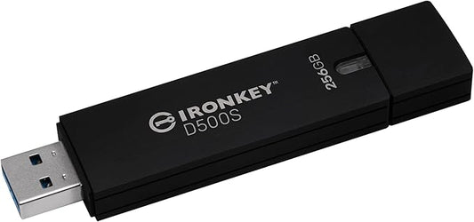 Kingston Ironkey D500S 256GB Encrypted Flash Drive | Dual Hidden Partition | FIPS 140-3 Level 3 | XTS-AES 256-bit | BadUSB and Brute Force Protection | Multi-Pin Option | IKD500S/256GB