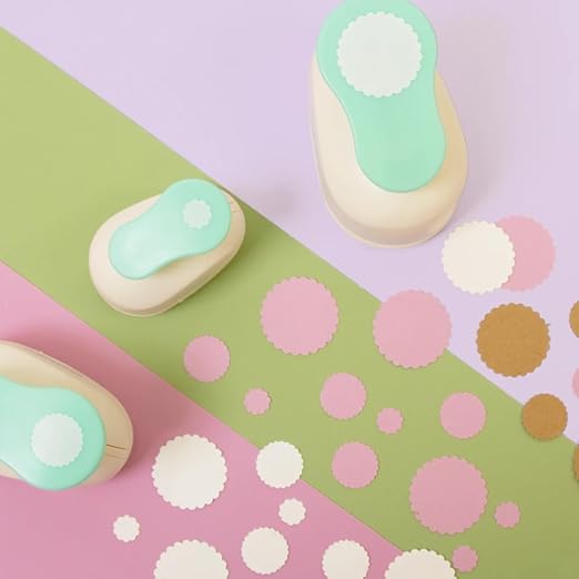 Craftelier - Circle Scallop Punch Set | 3/8", 5/8" & 1" Shape Scalloped Hole Puncher for Paper Crafts | Round Scalloped Hole Punch for Scrapbooking, DIY Cards & Journals | Craft Punch Set for Paper