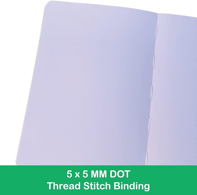 BUKE Dotted Notebook Journal 180GSM Bamboo Thick White Paper 160 Pages 5 * 5MM Dot Grid, Lay Flat Binding,Colored Silver Edges, Bookmarks and Expandable Back Pocket (BKP-4) ROSE