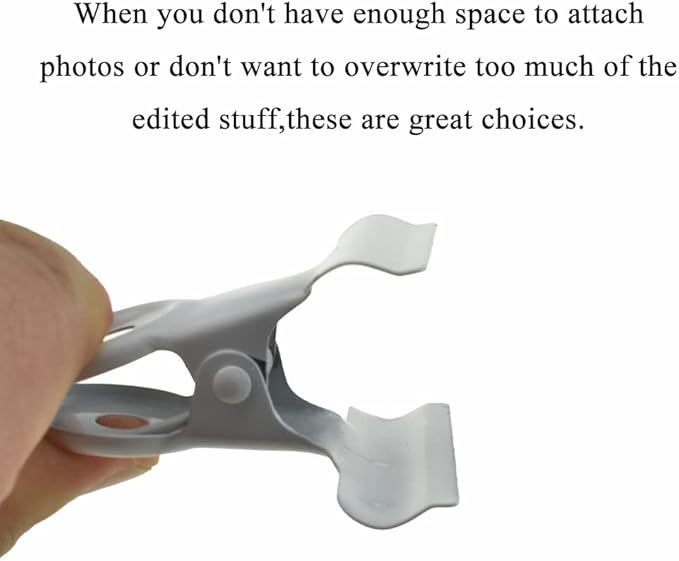 HAHIYO 2.5inch White Bulldog Clips Metal File Hinge Binder Clips Clamps Save Space Strong Spring Jaws Rock Solid Grip Book Lay Flat Deburred Edge for Hang Photos Wall Grid Dog Food 9PCS