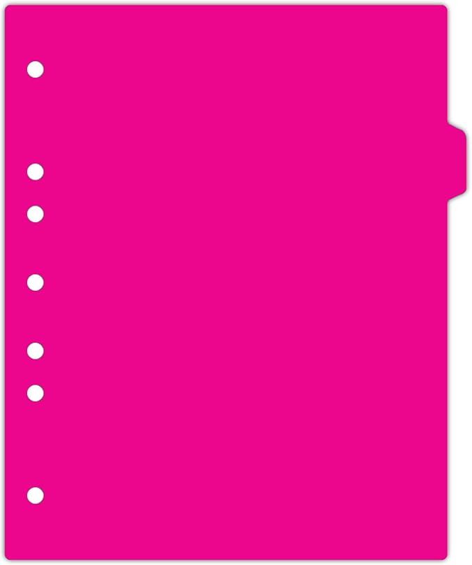 Carstens - Heavy Duty Plastic Ring Binder Dividers, Side Tab, 1/9 Cut, Tab 3 Position, US Letter, Hot Pink, Case of 50, (2618-23CS) - Ideal Medical Chart Dividers or Index Tabs for 3 Ring Binders