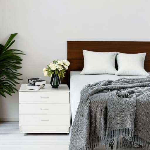 Karl home White 3 Drawer Dresser for Bedroom, Small Nightstand Modern Storage Chest of Drawer Wooden Side Table End Table for Bedroom, Living Room, Reception Room