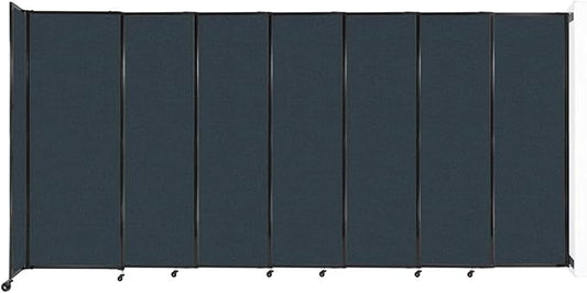 Wall-Mounted Sliding StraightWall Room Divider | Adjustable Widths | Locking Wheels | Room Separator | Up to 15'6" Wide x 7'6" Tall Blue Spruce Fabric Panels