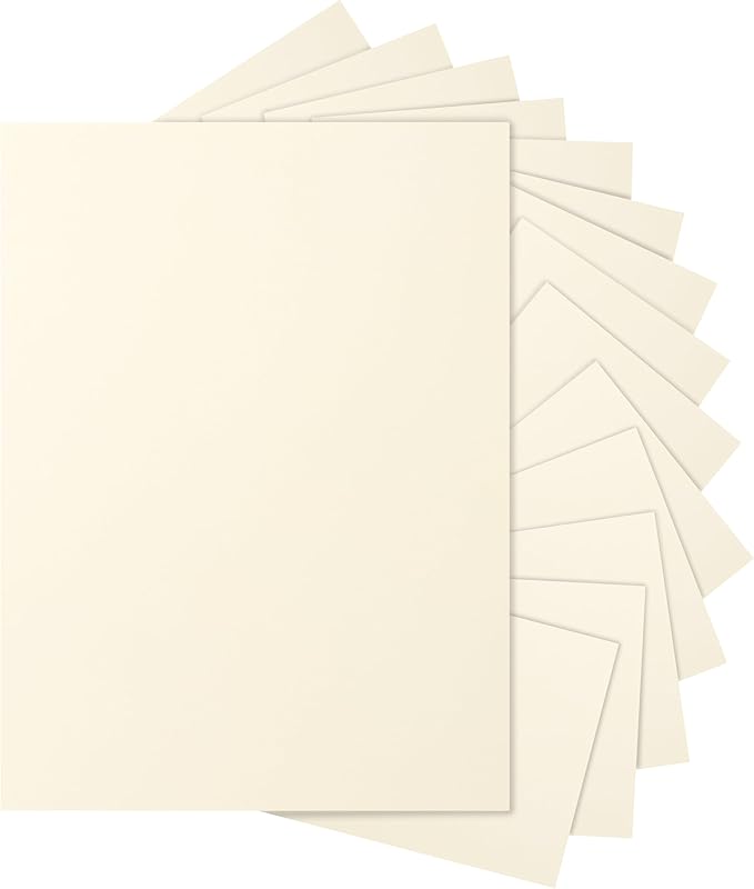 100 Sheets Cream Cardstock 8.5 x 11 Ivory Paper, 200gsm/75lb Off White Paper Card Stock for DIY Cards Making, Greeting Card, Business Cards, School Crafting, Menus, Certificates