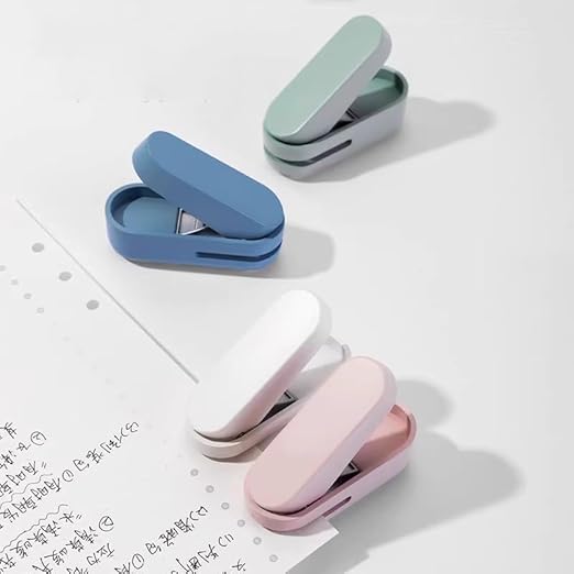 Knamoda Mini Small Hole Puncher Blue Color, 10 Sheet Paper Hole Puncher Capacity Single Hole Puncher for Office Use Or Gift for Students (Blue)