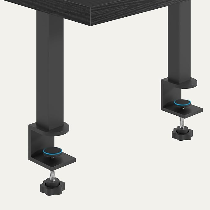 Clamp On Desk Organizer, 3-Tier Desktop Bookshelf, Adjustable Desk Storage Shelf, Metal Frame, for Office, Study and Game Room, Black DSBK3601