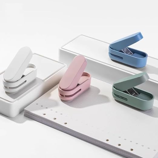 Knamoda Mini Small Hole Puncher Blue Color, 10 Sheet Paper Hole Puncher Capacity Single Hole Puncher for Office Use Or Gift for Students (Blue)