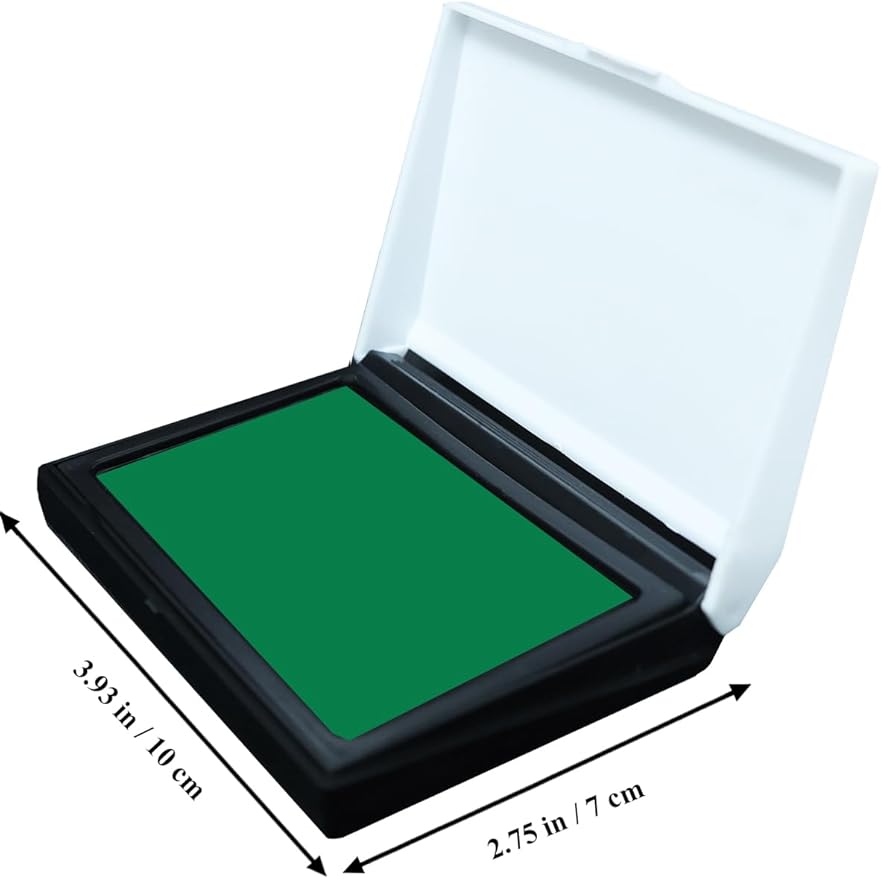 Green Ink Stamp Pad 2.75" x 3.93", Ink Paste Used for Office, Home, Crafting, DIY (Green)